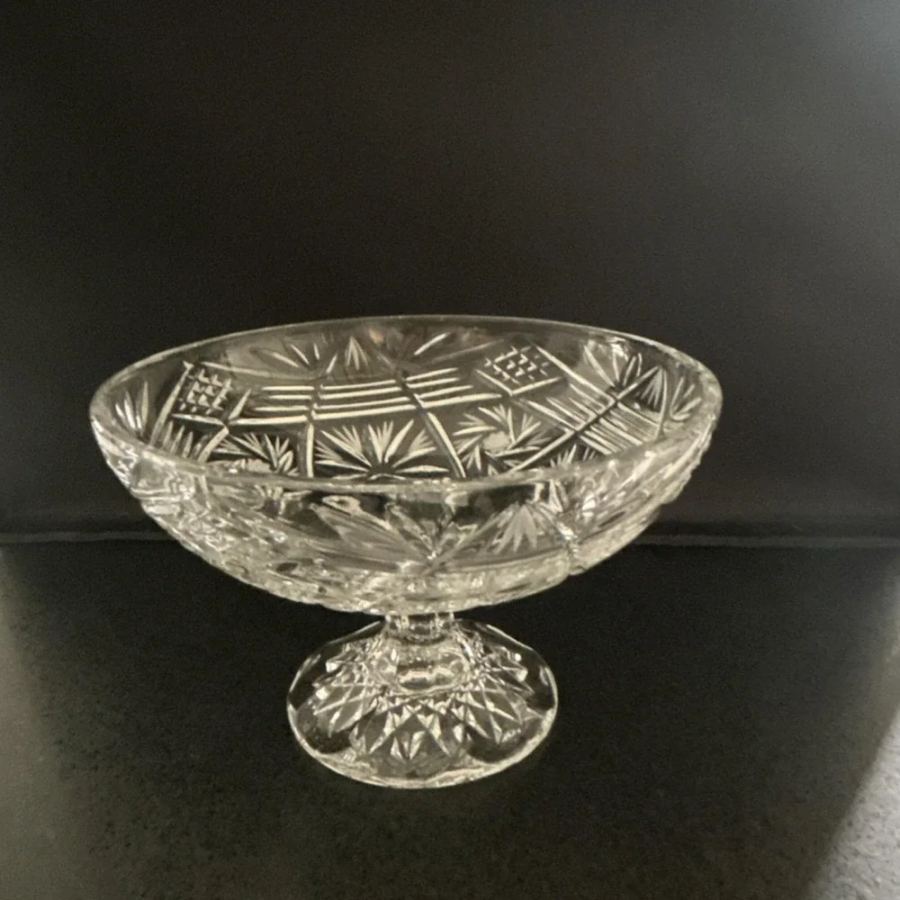 Beautiful Vintage American Brilliant Period cut glass Footed Compote
